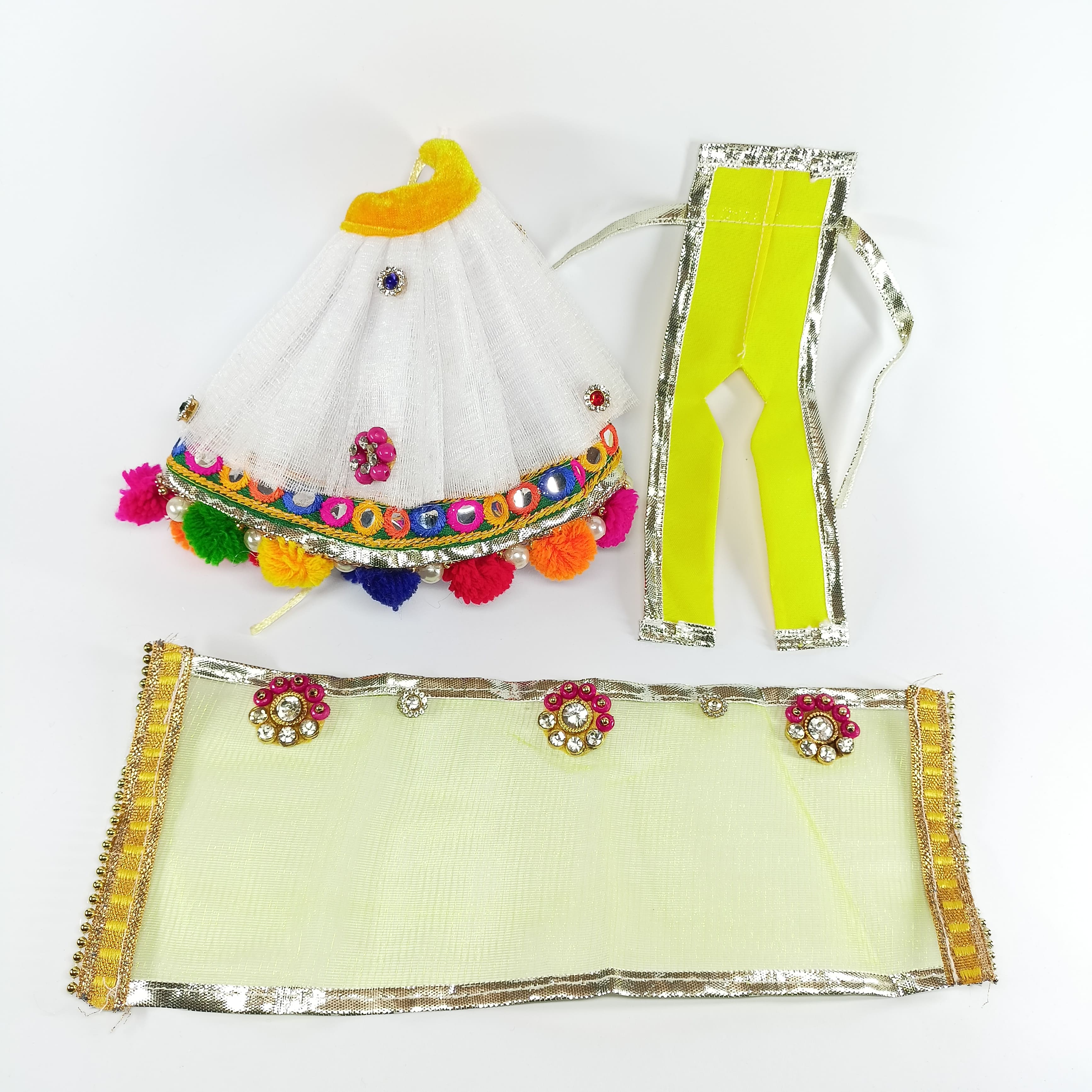 DAU JI DAMODAR NAVRATRI SPECIAL LATEST DESIGNED DRESS FOR DURGA MATA RANI  II (Green)(set of 1 complete dress of Durga Mata) (For 24 inches Murti) :  Amazon.in: Clothing & Accessories